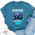 Sister Of The Birthday Boy Matching Video Game Birthday Bella Canvas T-shirt Heather Deep Teal
