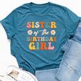 Sister Of The Birthday Girl Groovy Themed Matching Family Bella Canvas T-shirt Heather Deep Teal