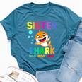 Sister Of The Shark Birthday Family Matching Birthday Bella Canvas T-shirt Heather Deep Teal