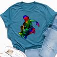 Skeleton On Skateboard Rainbow Skater Graffiti Skateboarding Bella Canvas T-shirt Heather Deep Teal