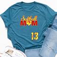 Softball Mom Mother's Day 13 Fastpitch Jersey Number 13 Bella Canvas T-shirt Heather Deep Teal