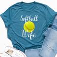 Softball Wife Ball For Mom Softball Wife Cute Bella Canvas T-shirt Heather Deep Teal