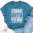 Straight Outta Fifth Grade Graduation Class Of 2024 Bella Canvas T-shirt Heather Deep Teal