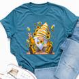 Sunflower Gnome With Bee Hippie Gnome Lover Bella Canvas T-shirt Heather Deep Teal