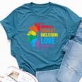 Sunflower Kindness Equality Inclusion Diversity Love Bella Canvas T-shirt Heather Deep Teal