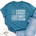 Sunshine Whiskey Family & Freedom Usa Flag Summer Drinking Bella Canvas T-shirt Heather Deep Teal