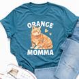 Tabby Cat Orange Cat Mom Orange Momma Bella Canvas T-shirt Heather Deep Teal