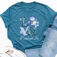 Teacher Love Snowman Xmas Winter Season Christmas Bella Canvas T-shirt Heather Deep Teal