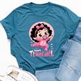 Team Girl Baby Gender Reveal Party Announcement Bella Canvas T-shirt Heather Deep Teal