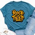 Test Day Rock The Test Motivational Teacher Student Testing Bella Canvas T-shirt Heather Deep Teal