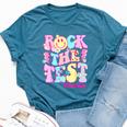 Testing Day Teacher Student Motivational Rock The Test Bella Canvas T-shirt Heather Deep Teal