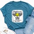 That's My Son Out There Number 69 Softball Mom & Dad Bella Canvas T-shirt Heather Deep Teal