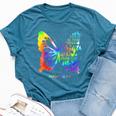 I Can Do All Things Through Christ Butterfly Religious Women Bella Canvas T-shirt Heather Deep Teal