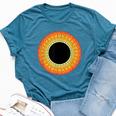 Total Solar Eclipse Mandala Sun Bella Canvas T-shirt Heather Deep Teal