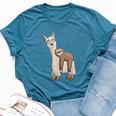 Trendy Funky Cartoon Chill Out Sloth Riding Llama Bella Canvas T-shirt Heather Deep Teal