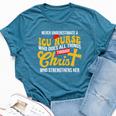 Never Underestimate A Icu Nurse Who Does All Things Bella Canvas T-shirt Heather Deep Teal