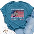 Never Underestimate A Woman With A Dd 214-Patriotic Usa Flag Bella Canvas T-shirt Heather Deep Teal