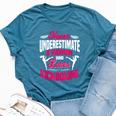 Never Underestimate A Woman Who Loves Kickboxing Kickboxer Bella Canvas T-shirt Heather Deep Teal