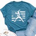 Vintage Baseball American Flag For Boys Girls Women Bella Canvas T-shirt Heather Deep Teal