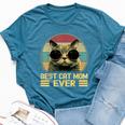 Vintage Best Cat Mom Ever For Women Cat Lover Cat Mom Bella Canvas T-shirt Heather Deep Teal