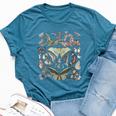 Vintage Butterfly And Moth Cute Graphic For Teacher Womens Bella Canvas T-shirt Heather Deep Teal