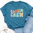 Vintage Cousin Crew Groovy Retro Family Matching Cool Bella Canvas T-shirt Heather Deep Teal