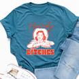 Vintage Howdy Bitches Rodeo Western Country Southern Cowgirl Bella Canvas T-shirt Heather Deep Teal