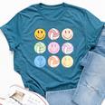 Volleyball Vibes Smile Face Hippie Volleyball Girls Bella Canvas T-shirt Heather Deep Teal