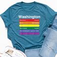 Washington Dc Pride Rainbow Flag Color Metro Train Lines Bella Canvas T-shirt Heather Deep Teal