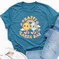 Wave Groovy Happy Earth Day 2024 Make Earth Day Every Day Bella Canvas T-shirt Heather Deep Teal