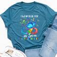 I Wear Blue For My Son Autism Awareness Mom Dad Bella Canvas T-shirt Heather Deep Teal