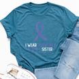 I Wear Periwinkle For My Sister Esophageal Cancer Awareness Bella Canvas T-shirt Heather Deep Teal