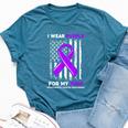 I Wear Purple For My Mom Mother Pancreatic Cancer Awareness Bella Canvas T-shirt Heather Deep Teal