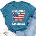 Welcome To America Patriotic Butterfly New American Citizen Bella Canvas T-shirt Heather Deep Teal