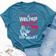 A Welder Melted My Heart Welding Lover Wife Bella Canvas T-shirt Heather Deep Teal