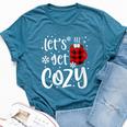 Women's Christmas Let's Get Cozy Christmas Bella Canvas T-shirt Heather Deep Teal