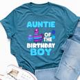 Auntie Of The Birthday Boy Llama Family Party Decorations Bella Canvas T-shirt Heather Navy