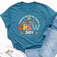 Groovy 2024 New Year's Crew Family Couple Friends Matching Bella Canvas T-shirt Heather Navy