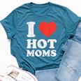I Heart Love Hot Moms Humor Couple Matching Dad Men Bella Canvas T-shirt Heather Navy
