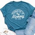 Promoted To Mommy Est 2024 New Mom First Mommy Bella Canvas T-shirt Heather Navy