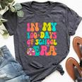 In My 100 Days Of School Era Student Teacher Groovy Retro Bella Canvas T-shirt Heather Dark Grey