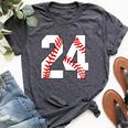 24 Baseball Lover Twenty-Four Player Baseball Mom Jersey Bella Canvas T-shirt Heather Dark Grey