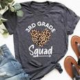 3Rd Grade Squad Teacher Cheetah Back To School Leopard Heart Bella Canvas T-shirt Heather Dark Grey