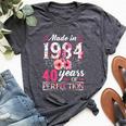 40 Year Old Made In 1984 Floral Flower 40Th Birthday Womens Bella Canvas T-shirt Heather Dark Grey