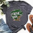 414 Milwaukee Area Code African American Woman Afro Bella Canvas T-shirt Heather Dark Grey