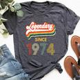 45Th Birthday Legendary Since 1974 Vintage Retro Women Bella Canvas T-shirt Heather Dark Grey