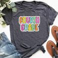 4Th Grade Back To School Dalmatian Dots Teacher Student Bella Canvas T-shirt Heather Dark Grey