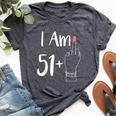 I Am 51 Plus 1 Middle Finger For A 52Th 52 Years Old Bella Canvas T-shirt Heather Dark Grey