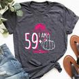 I Am 59 Plus 1 Middle Finger Pink Crown 60Th Birthday Bella Canvas T-shirt Heather Dark Grey