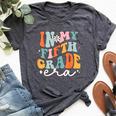 In My 5Th Grade Era Groovy Retro Fifth Grade Back To School Bella Canvas T-shirt Heather Dark Grey